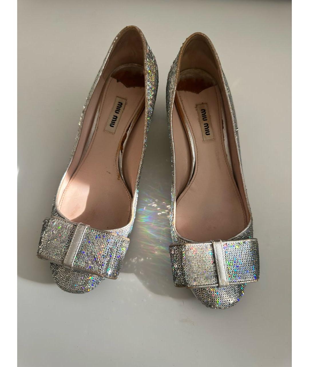 MIU MIU Серебряные туфли, фото 5