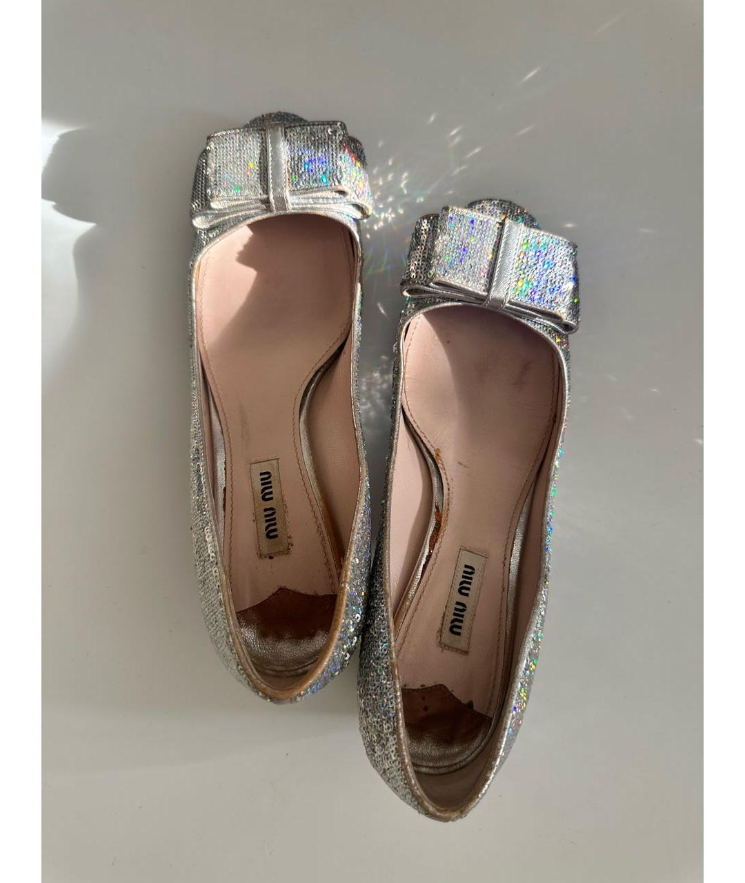 MIU MIU Серебряные туфли, фото 4
