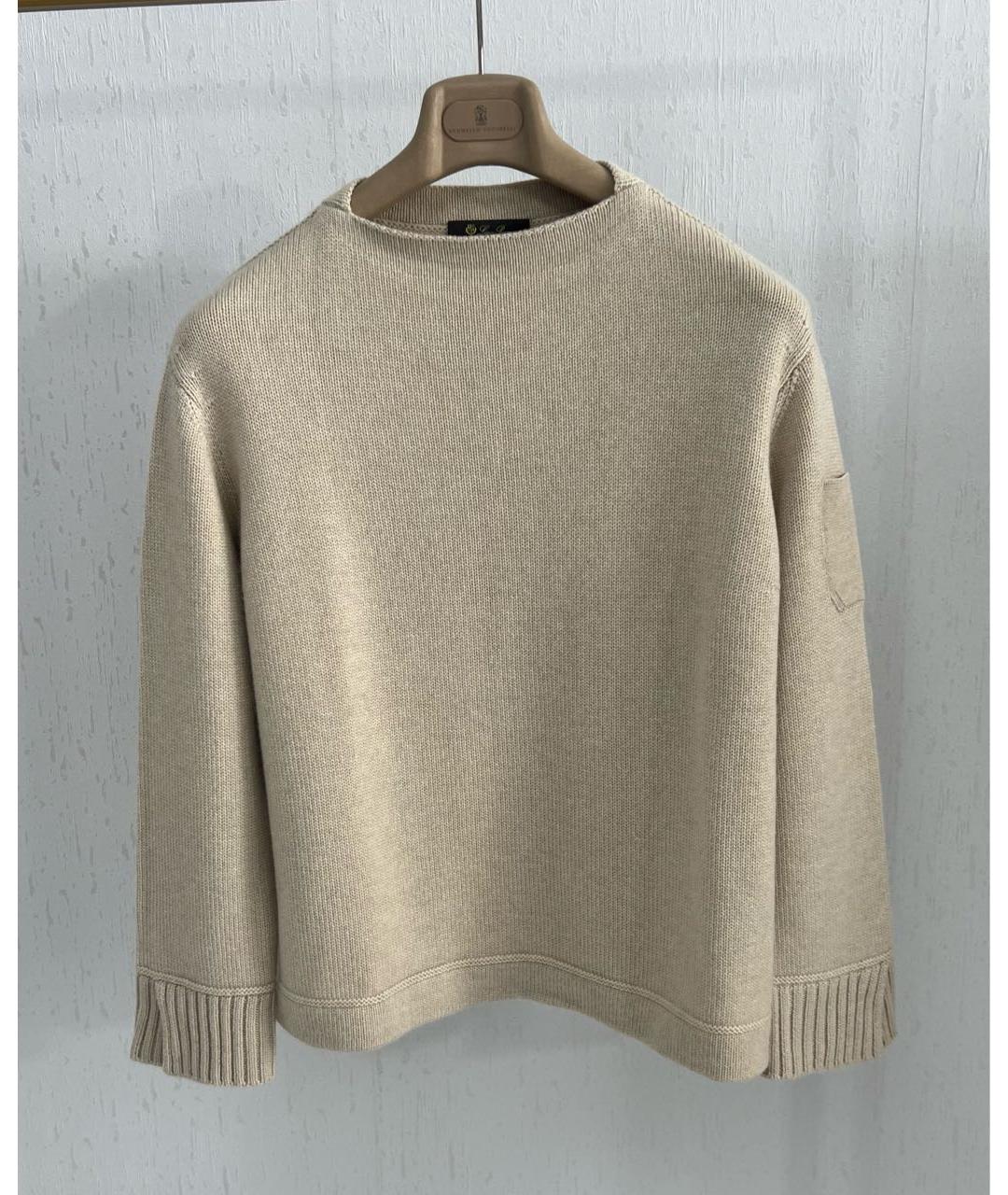 LORO PIANA Бежевый кашемировый джемпер / свитер, фото 5