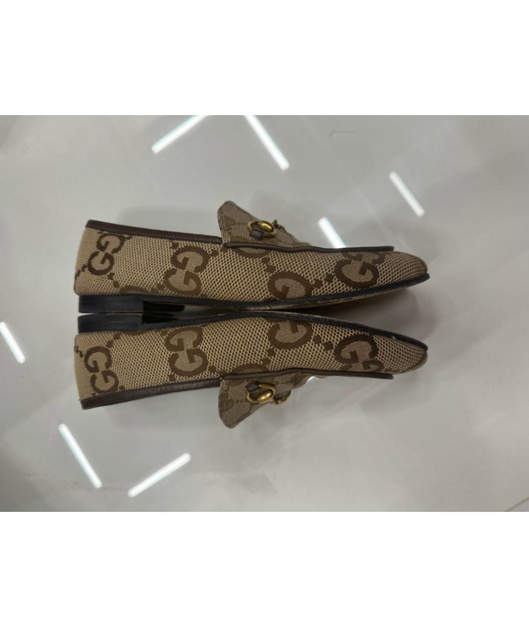 GUCCI Бежевые лоферы, фото 9