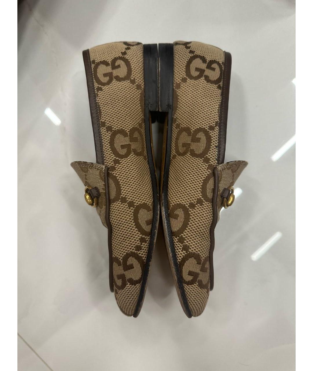 GUCCI Бежевые лоферы, фото 4