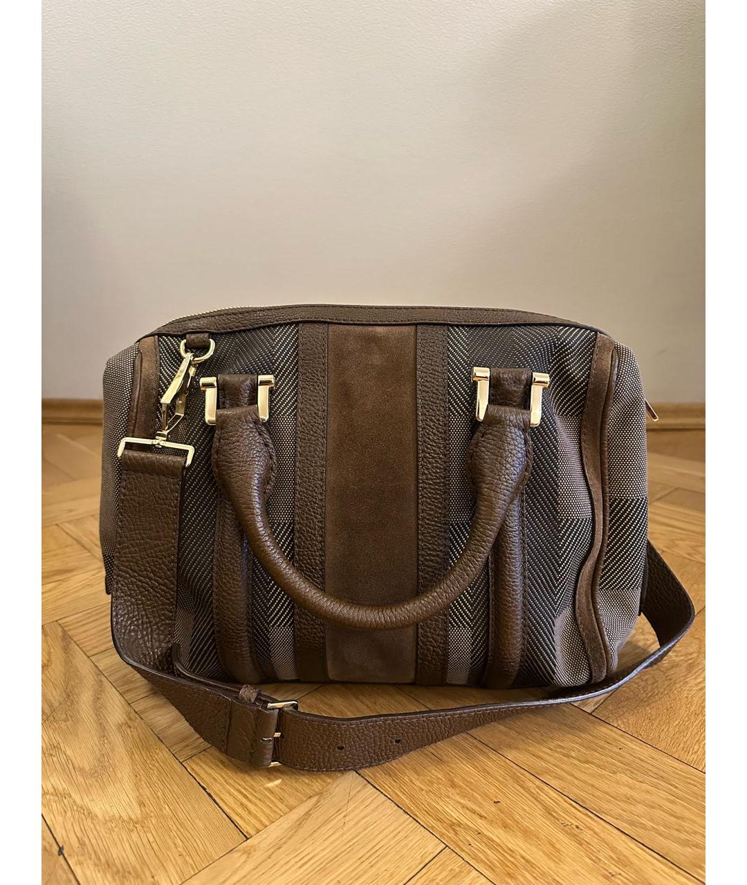 BURBERRY Коричневая хлопковая сумка через плечо, фото 3