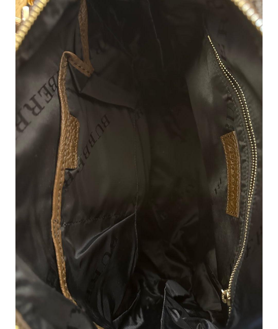 BURBERRY Коричневая хлопковая сумка через плечо, фото 4