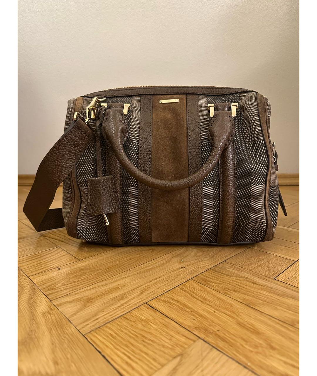 BURBERRY Коричневая хлопковая сумка через плечо, фото 6