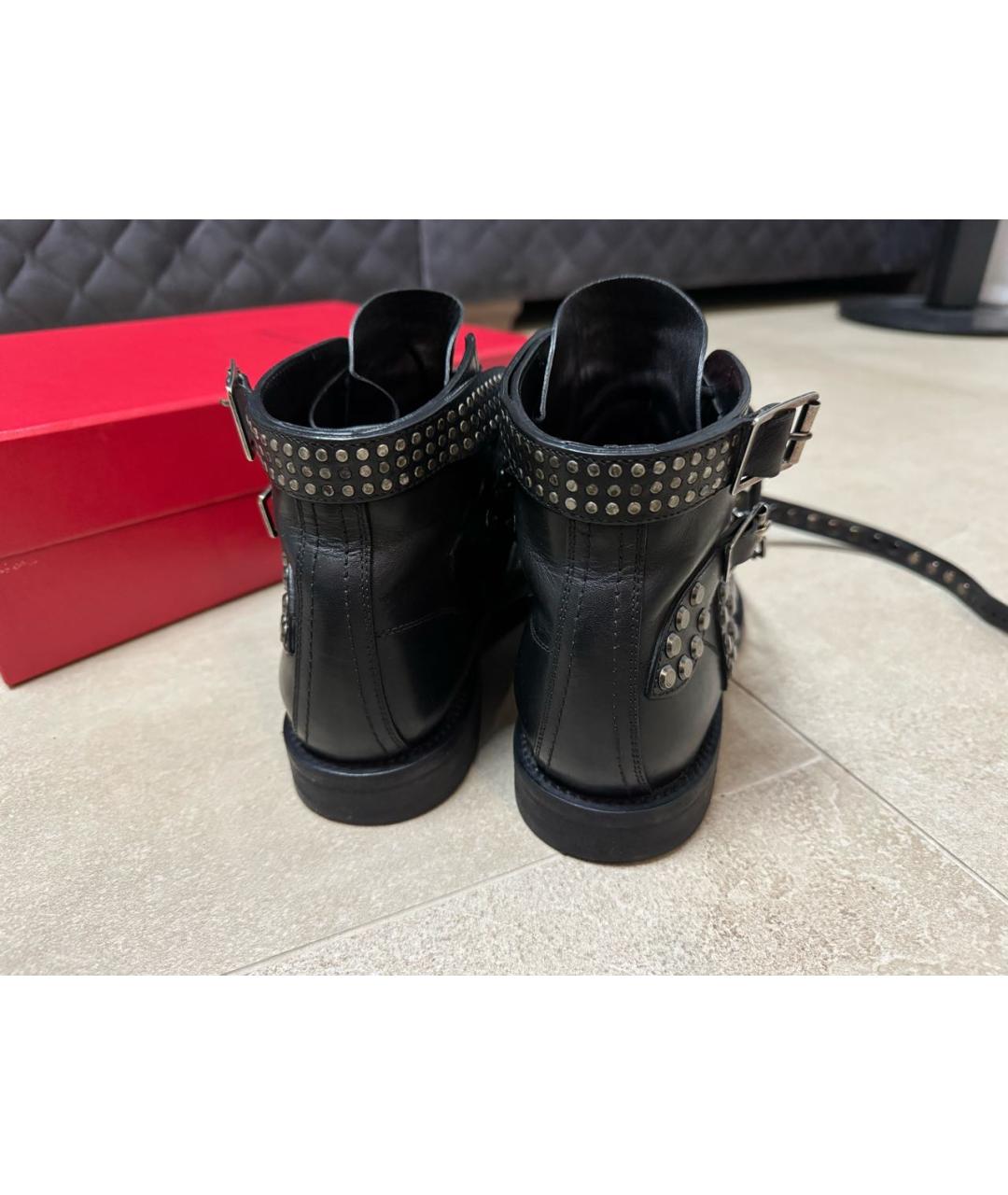 SAINT LAURENT Черные кожаные ботинки, фото 4