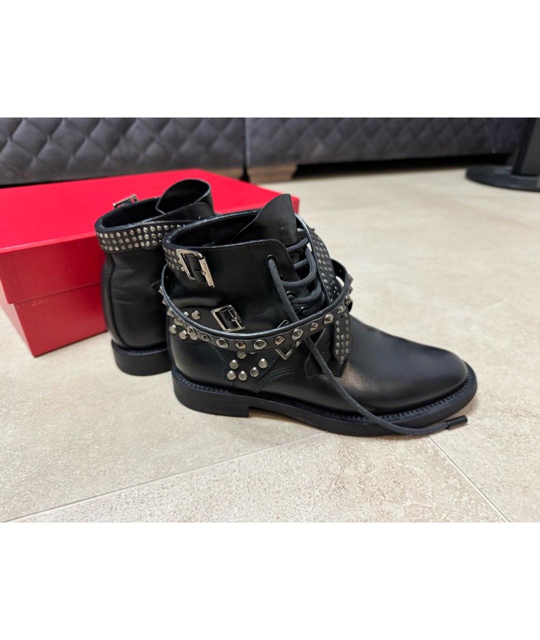 SAINT LAURENT Черные кожаные ботинки, фото 8