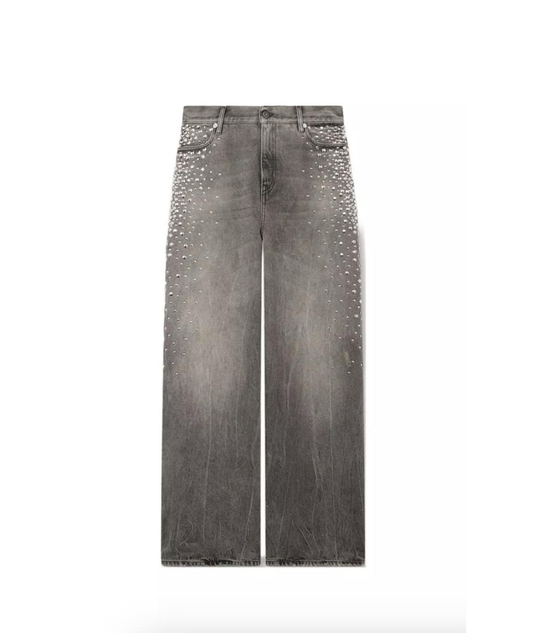 GOLDEN GOOSE DELUXE BRAND Серые хлопковые прямые джинсы, фото 4