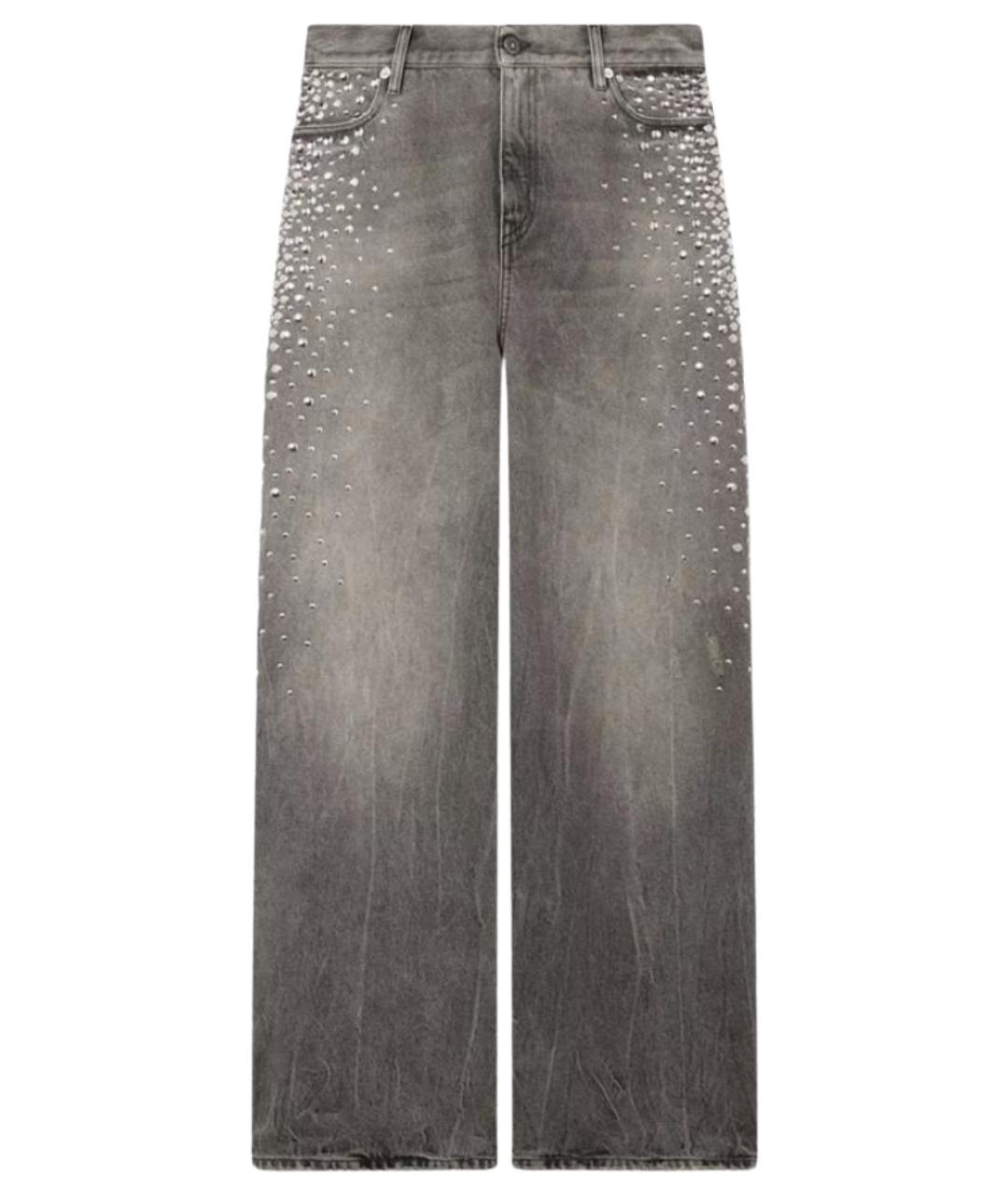 GOLDEN GOOSE DELUXE BRAND Серые хлопковые прямые джинсы, фото 1