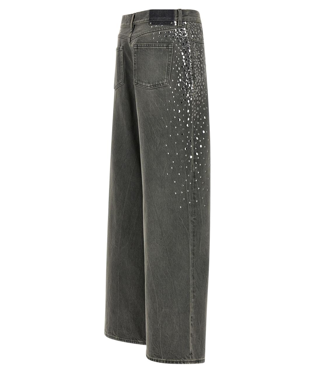 GOLDEN GOOSE DELUXE BRAND Серые хлопковые прямые джинсы, фото 2