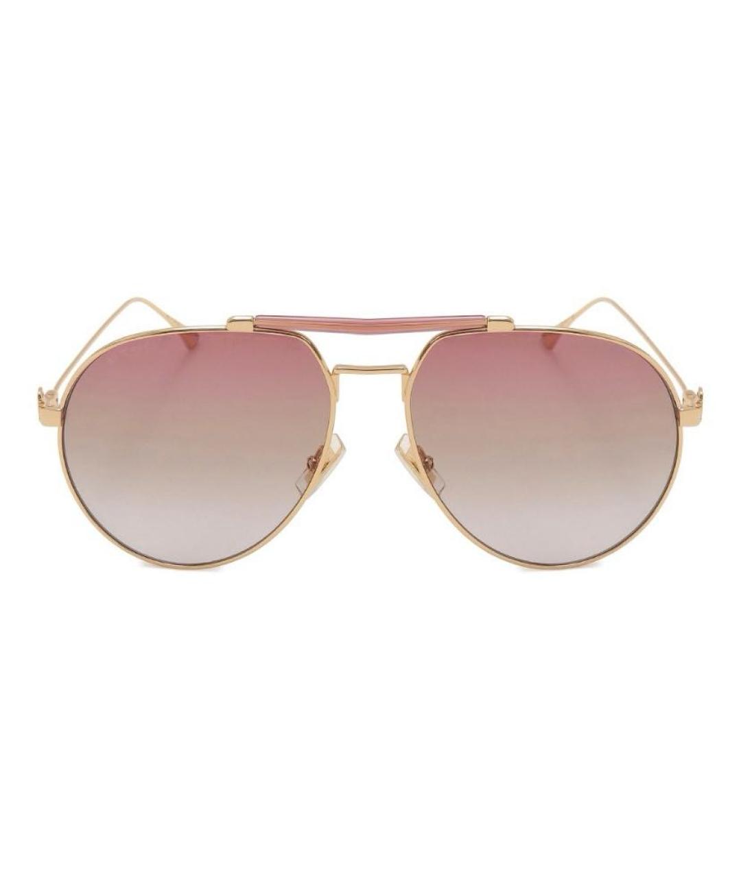 ETRO Золотые металлические солнцезащитные очки, фото 6