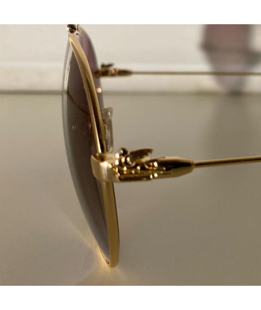 ETRO Золотые металлические солнцезащитные очки, фото 3