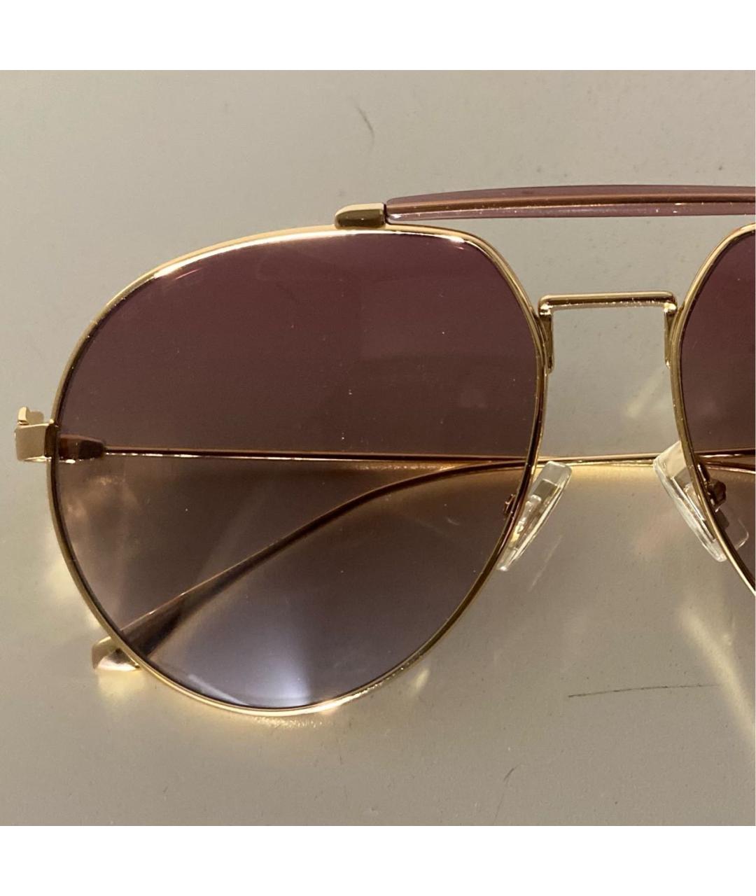 ETRO Золотые металлические солнцезащитные очки, фото 5