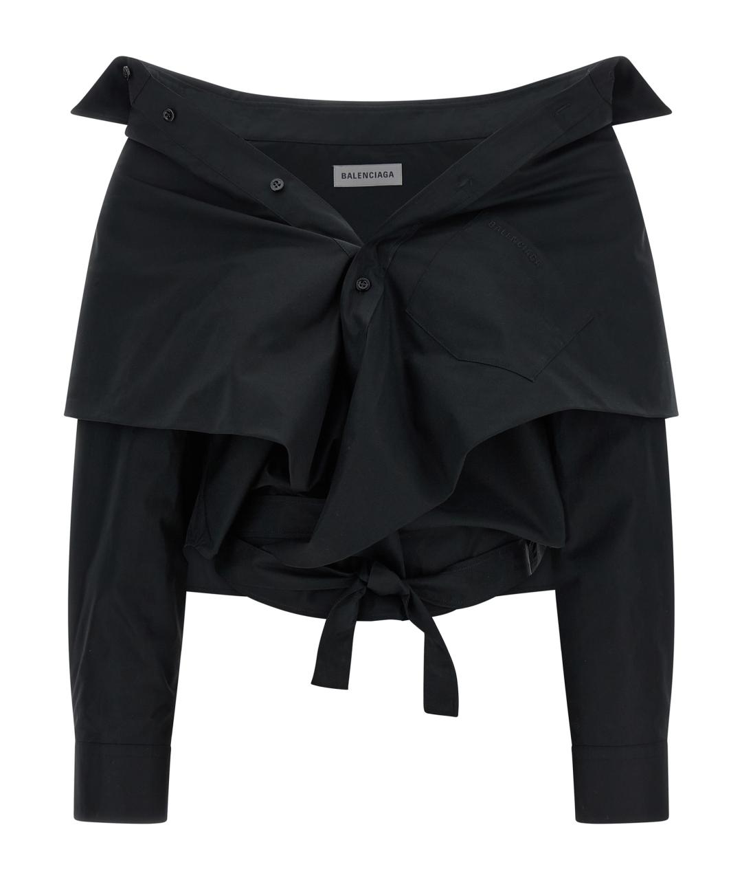 BALENCIAGA Черная хлопковая рубашка, фото 1