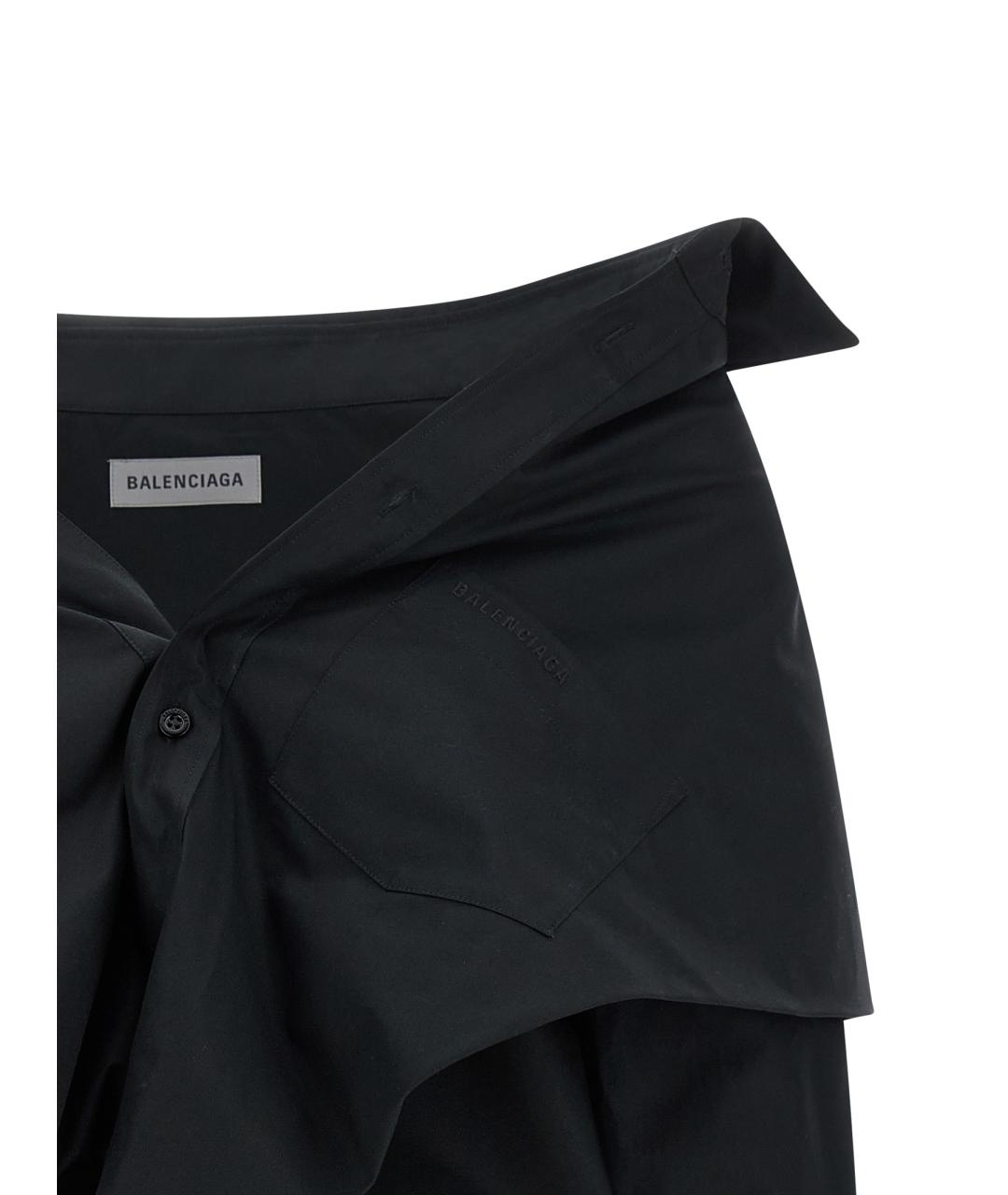 BALENCIAGA Черная хлопковая рубашка, фото 3