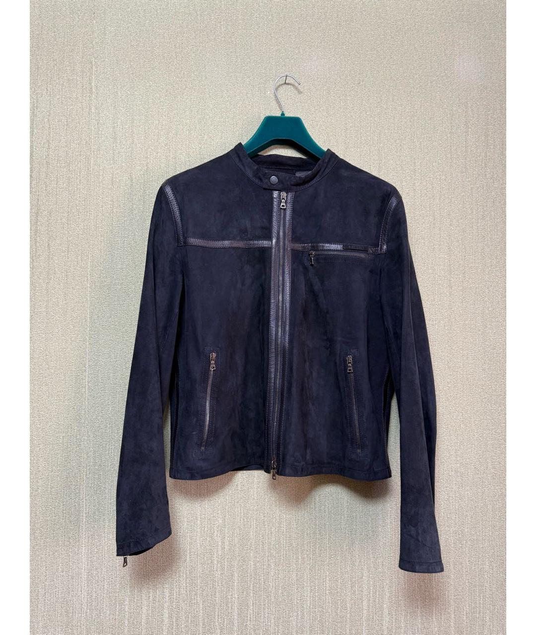 PRADA Темно-синяя замшевая куртка, фото 9