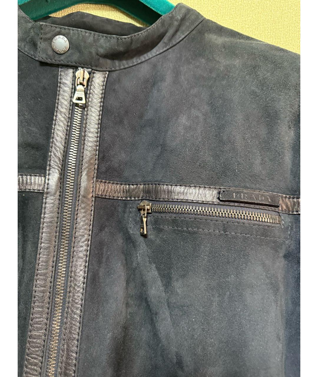 PRADA Темно-синяя замшевая куртка, фото 4