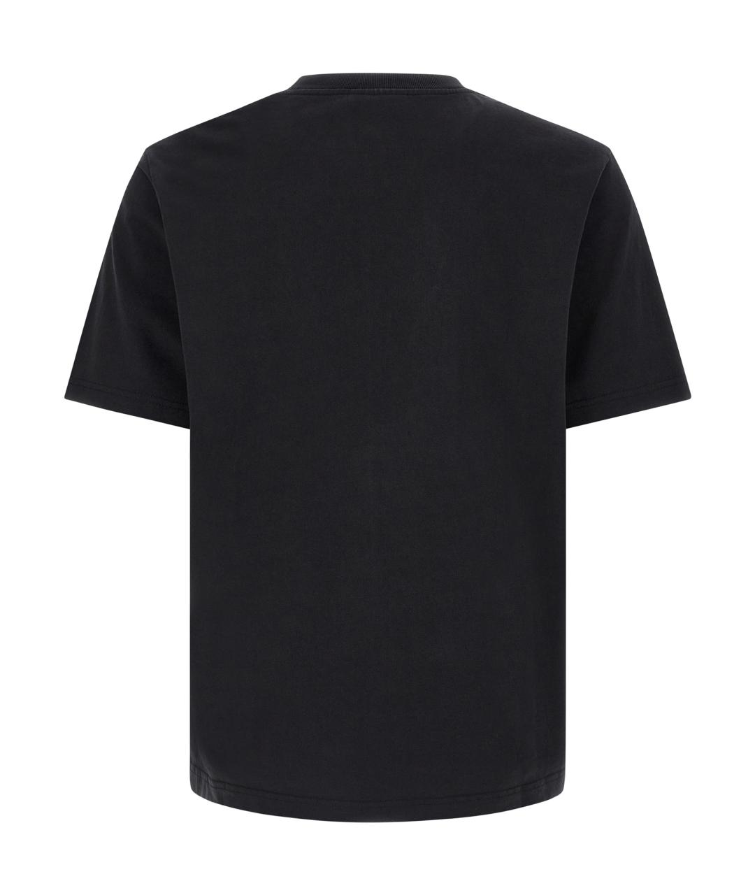 MAISON KITSUNE Черная хлопковая футболка, фото 2