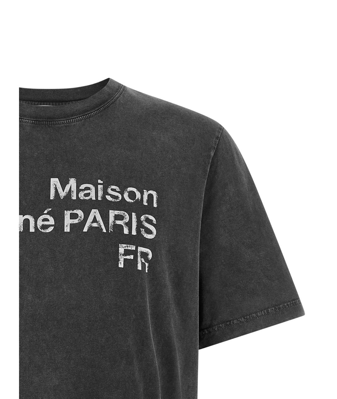 MAISON KITSUNE Черная хлопковая футболка, фото 3