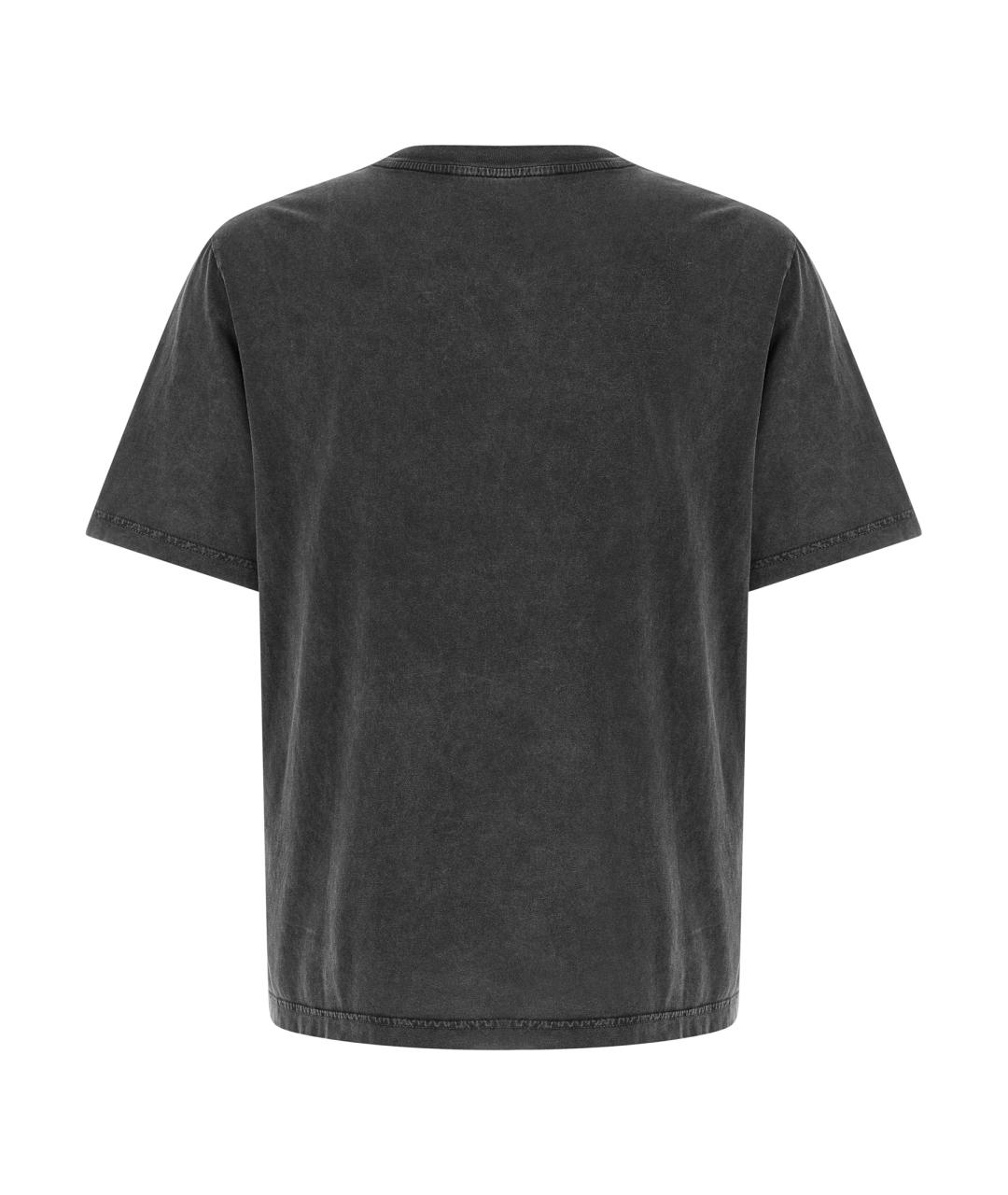 MAISON KITSUNE Черная хлопковая футболка, фото 2