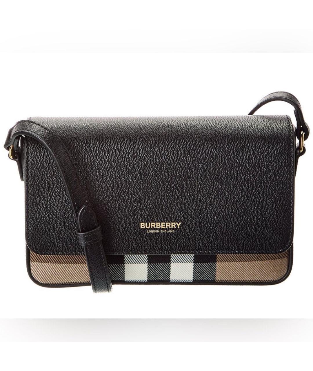 BURBERRY Черная кожаная сумка через плечо, фото 3