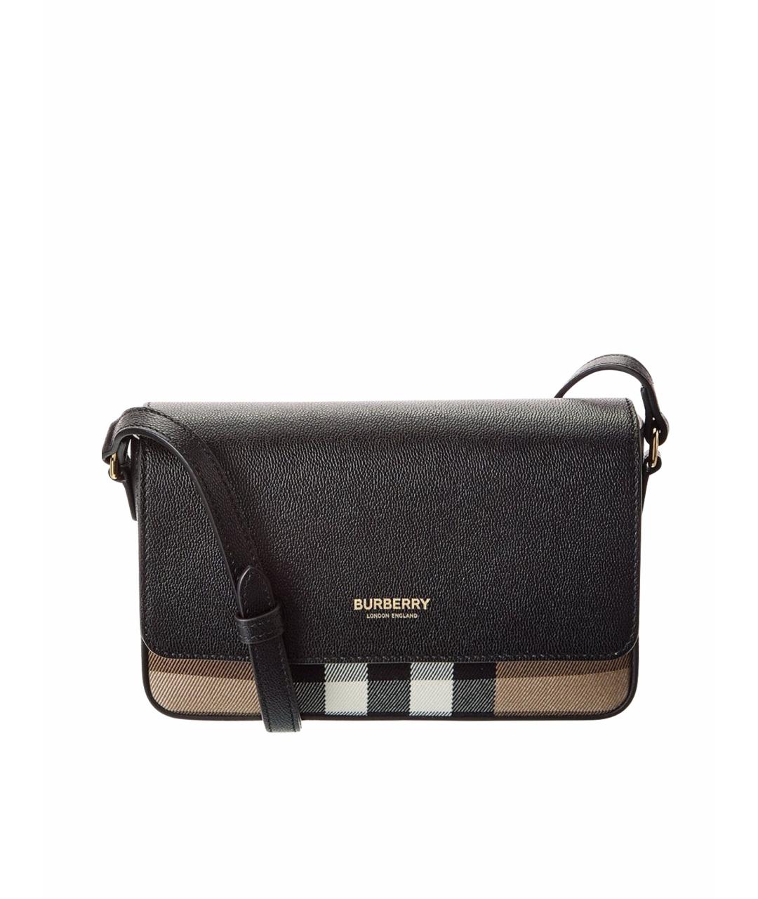 BURBERRY Черная кожаная сумка через плечо, фото 1