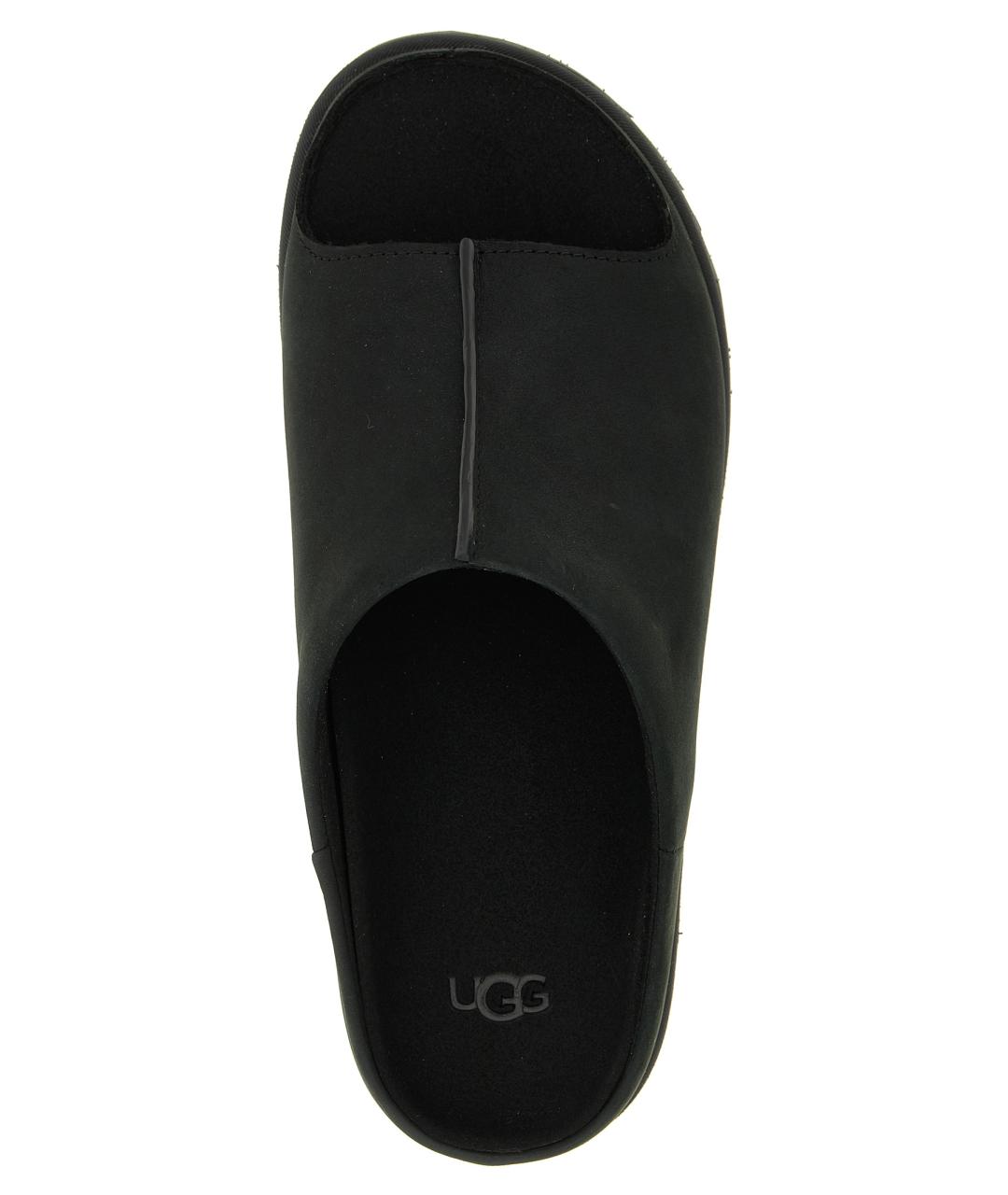 UGG AUSTRALIA Черные нубуковые шлепанцы, фото 4