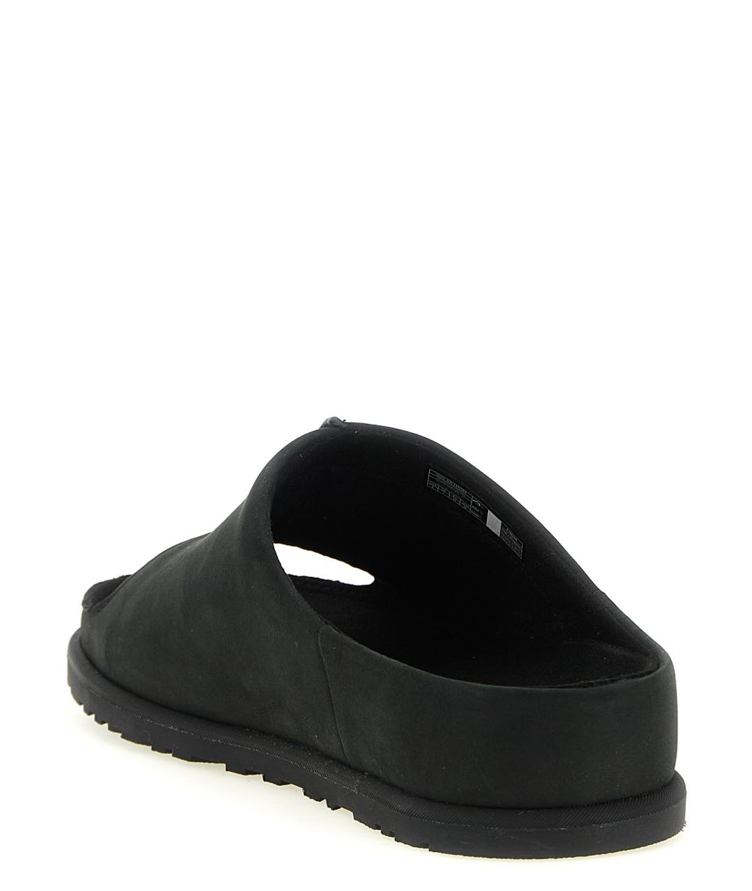 UGG AUSTRALIA Черные нубуковые шлепанцы, фото 3