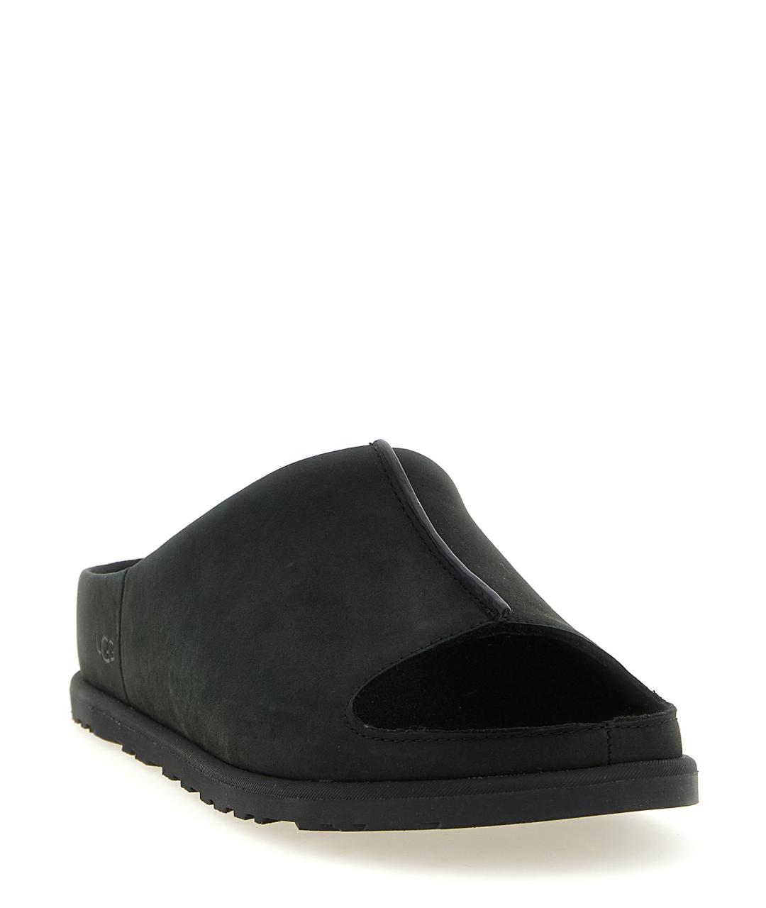 UGG AUSTRALIA Черные нубуковые шлепанцы, фото 2