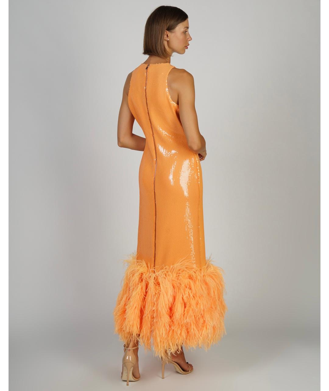DAVID KOMA Оранжевое полиамидовое вечернее платье, фото 9
