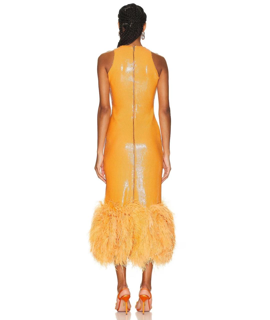 DAVID KOMA Оранжевое полиамидовое вечернее платье, фото 3