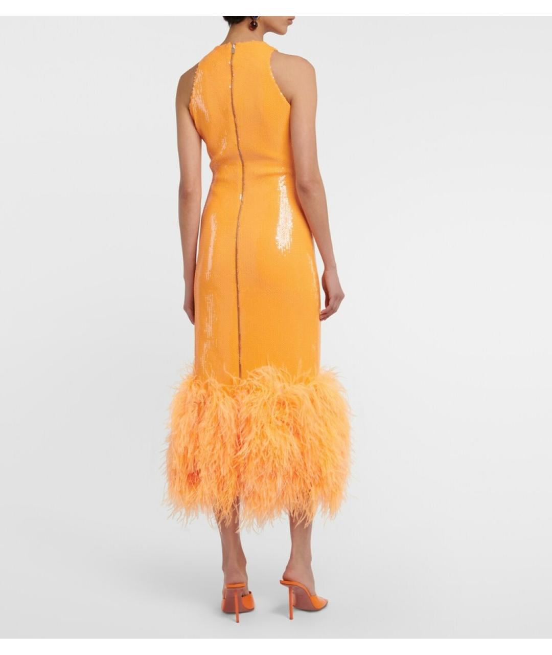 DAVID KOMA Оранжевое полиамидовое вечернее платье, фото 6