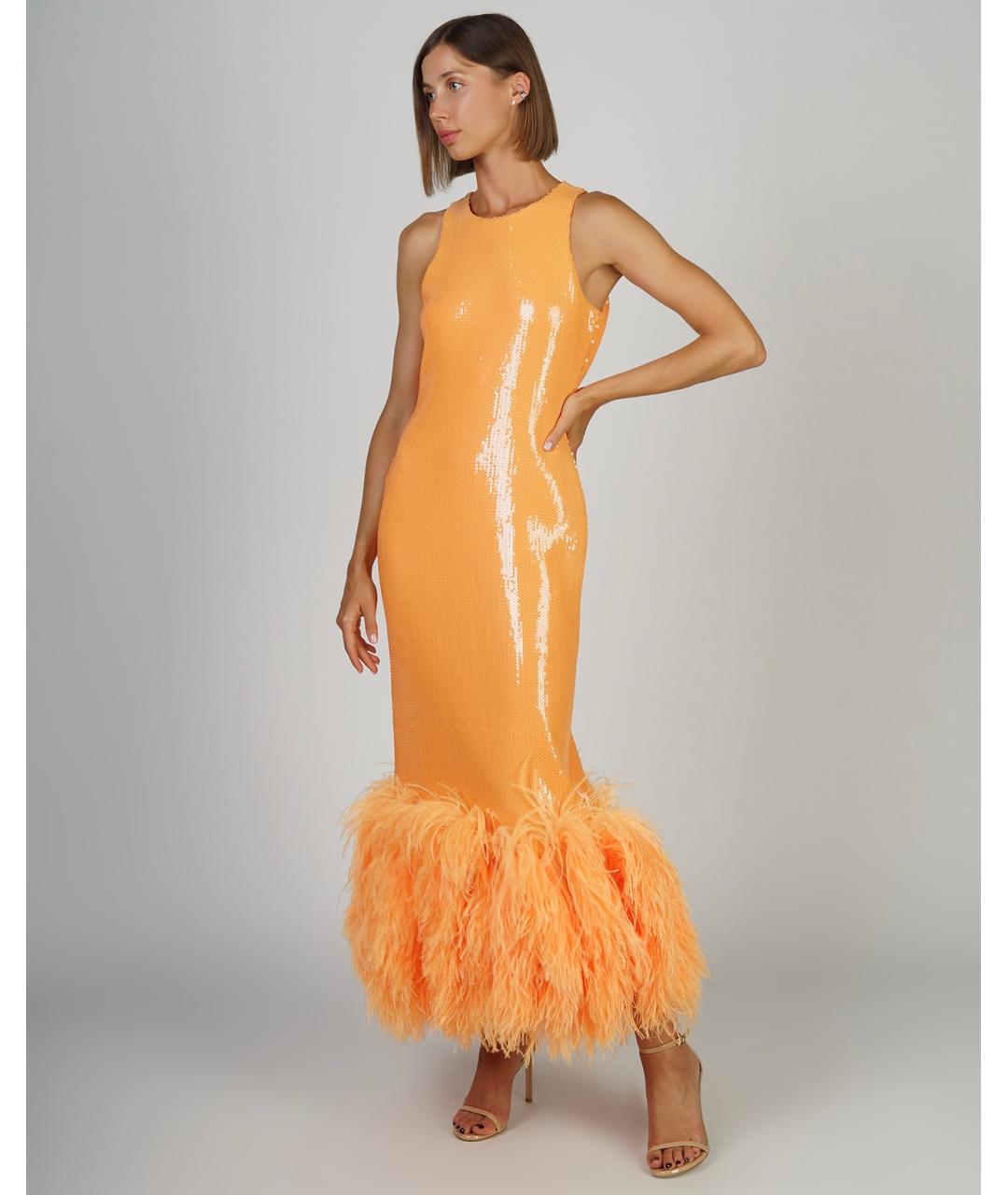DAVID KOMA Оранжевое полиамидовое вечернее платье, фото 8