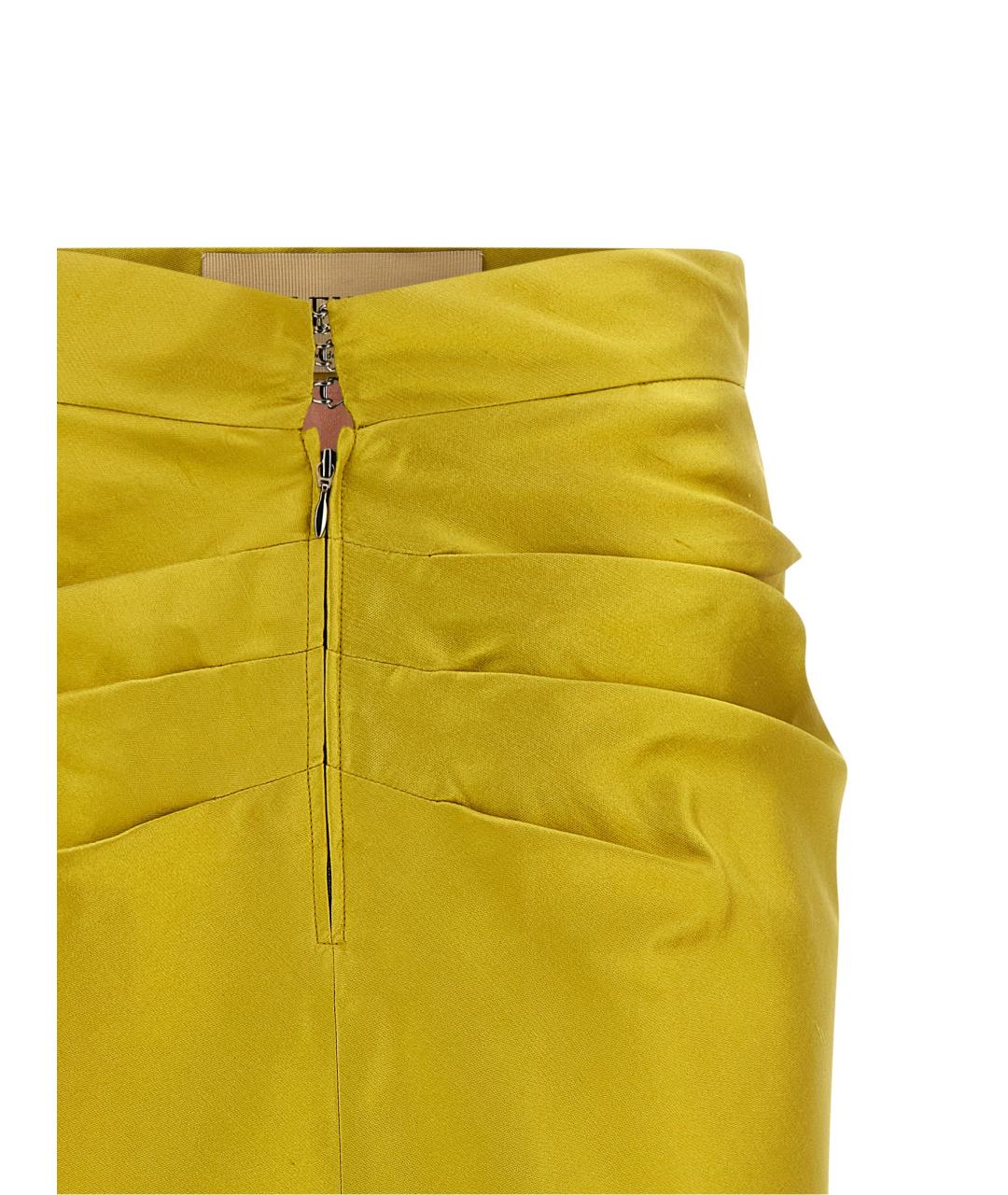 VALENTINO Зеленая шелковая юбка миди, фото 3