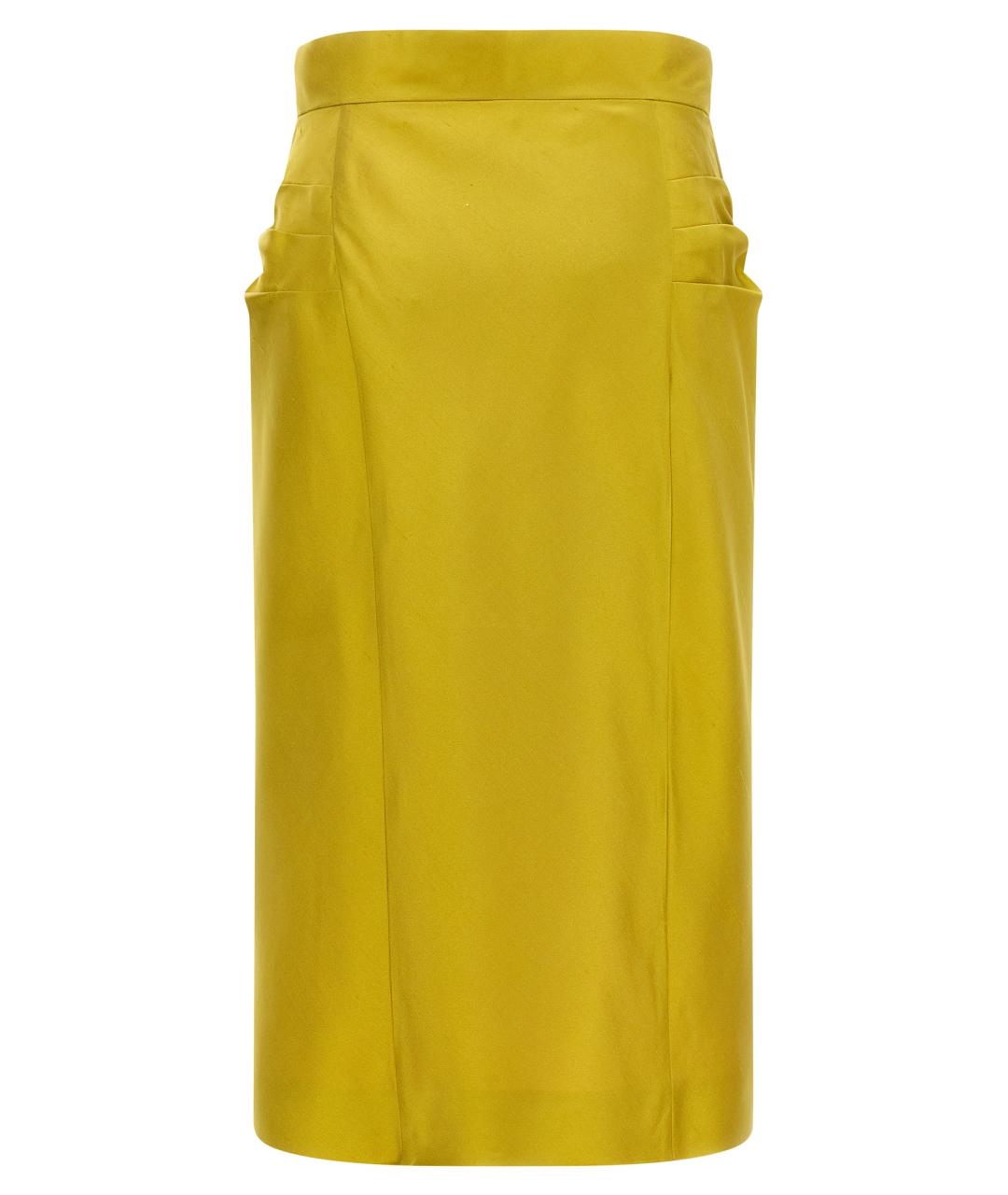 VALENTINO Зеленая шелковая юбка миди, фото 2