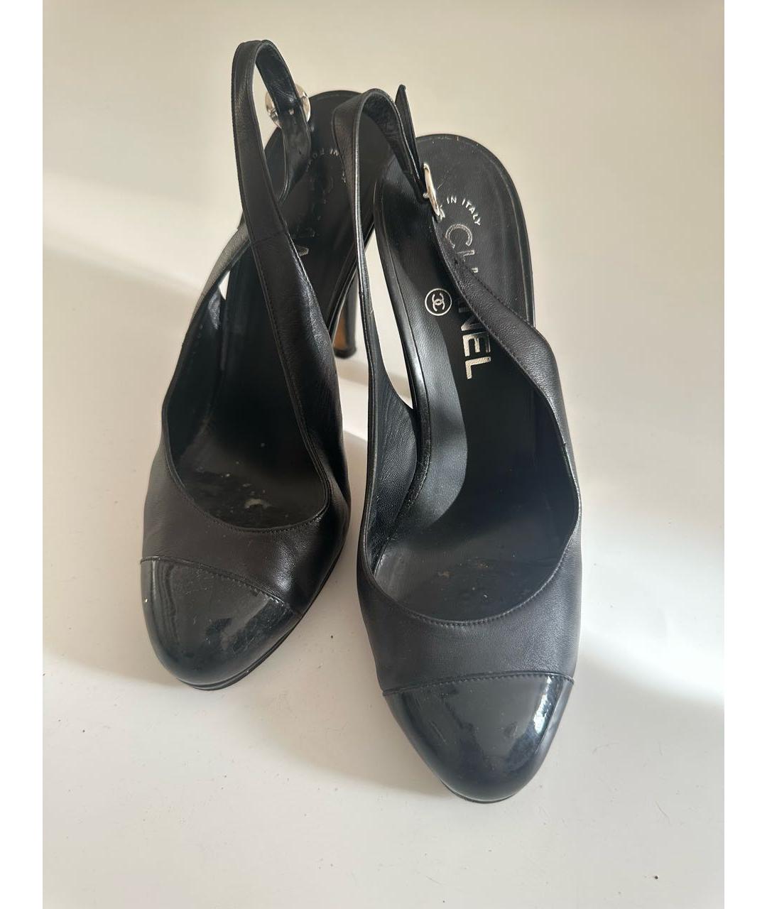 CHANEL Черные босоножки, фото 6