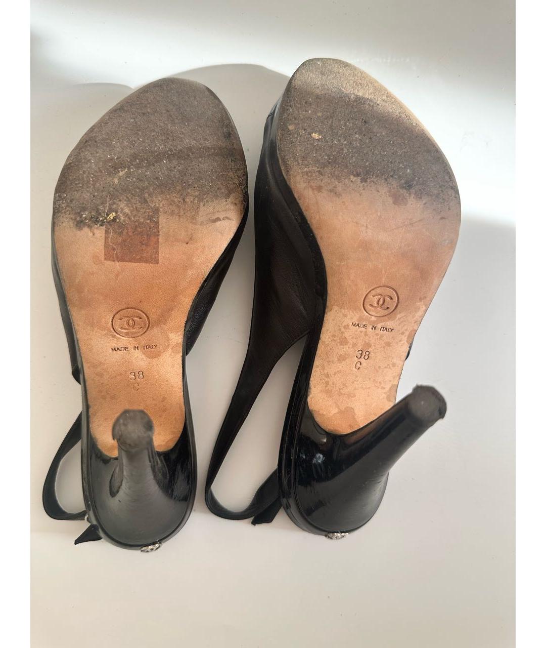 CHANEL Черные босоножки, фото 5