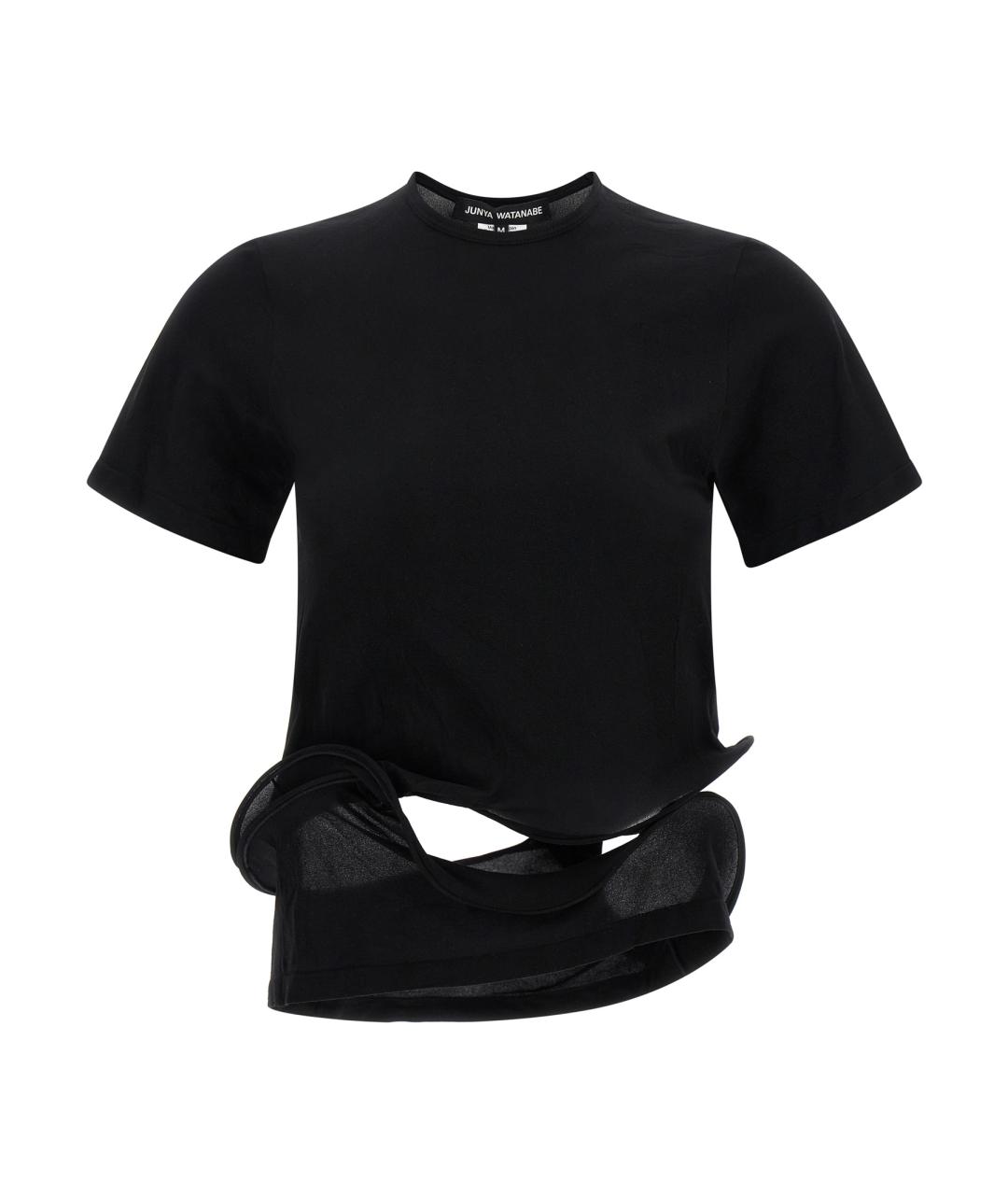 JUNYA WATANABE Черная полиамидовая футболка, фото 1