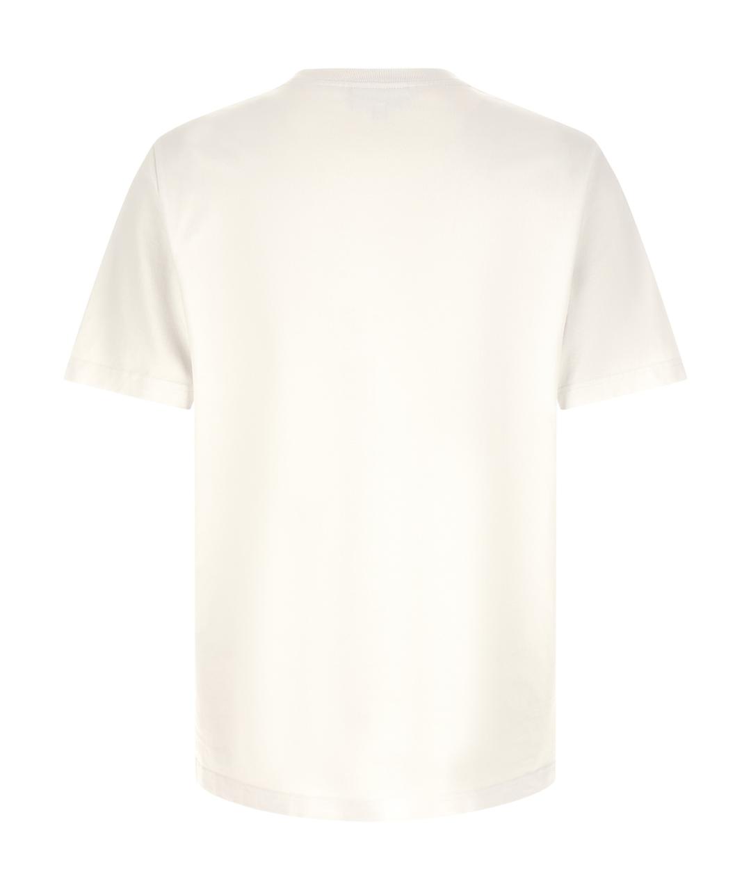MAISON KITSUNE Белая хлопковая футболка, фото 2