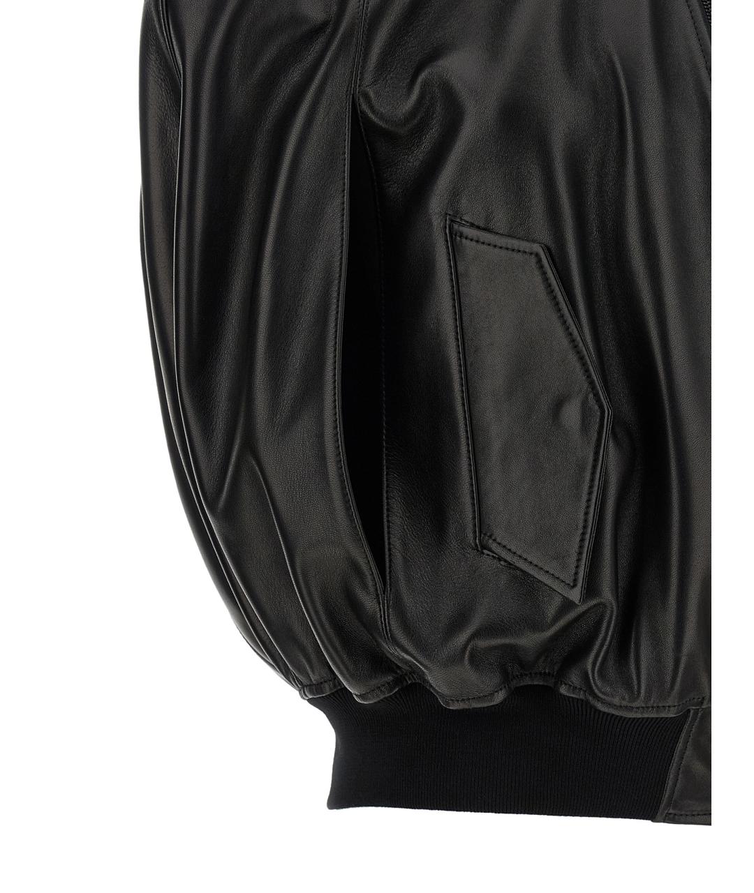 BALENCIAGA Черная кожаная куртка, фото 4