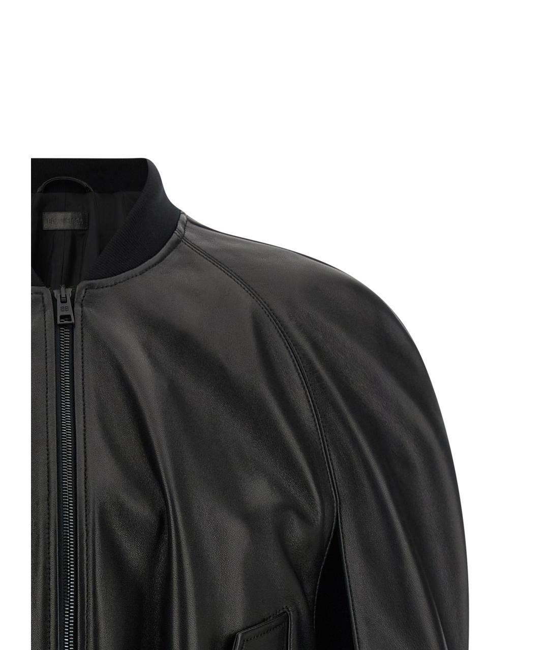 BALENCIAGA Черная кожаная куртка, фото 3