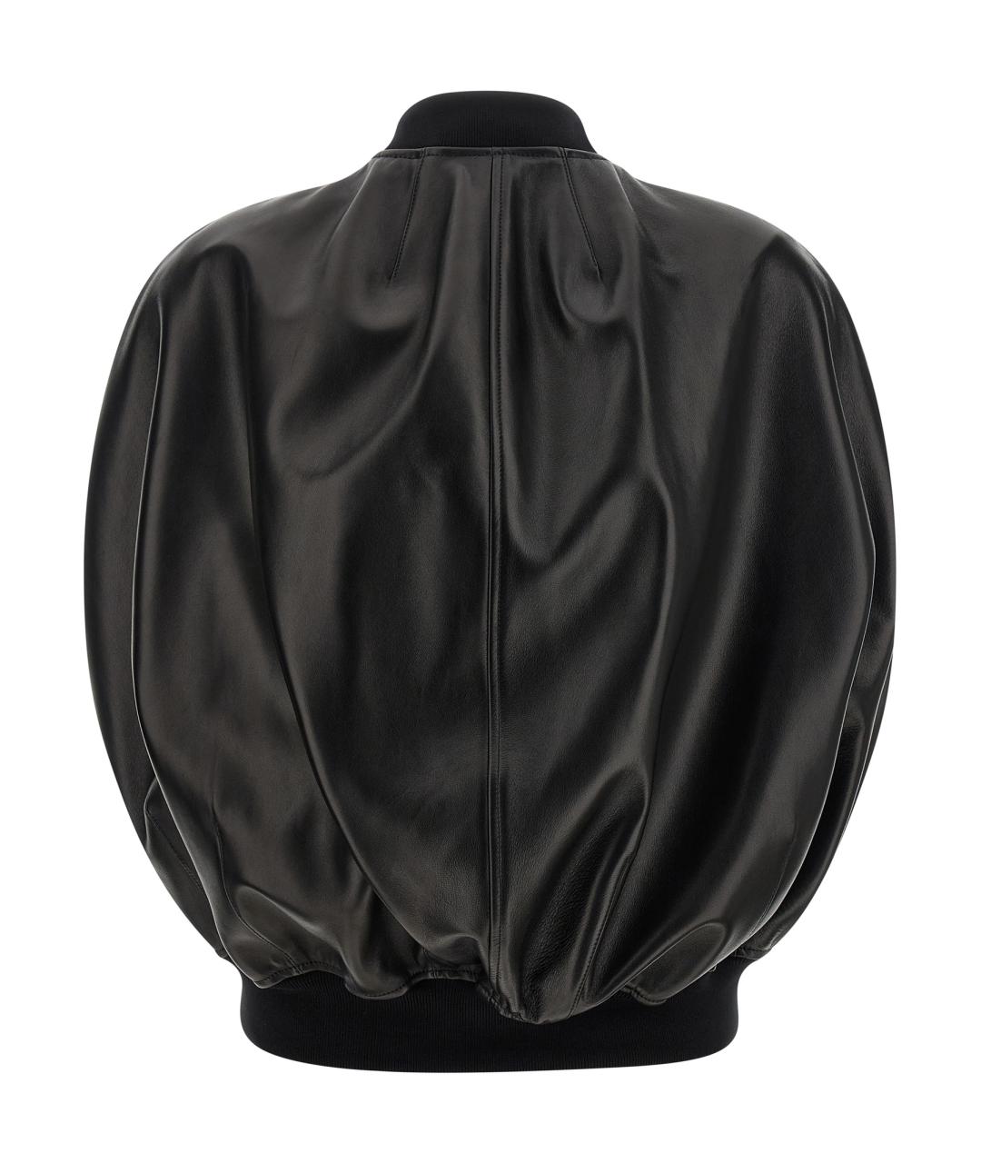 BALENCIAGA Черная кожаная куртка, фото 2