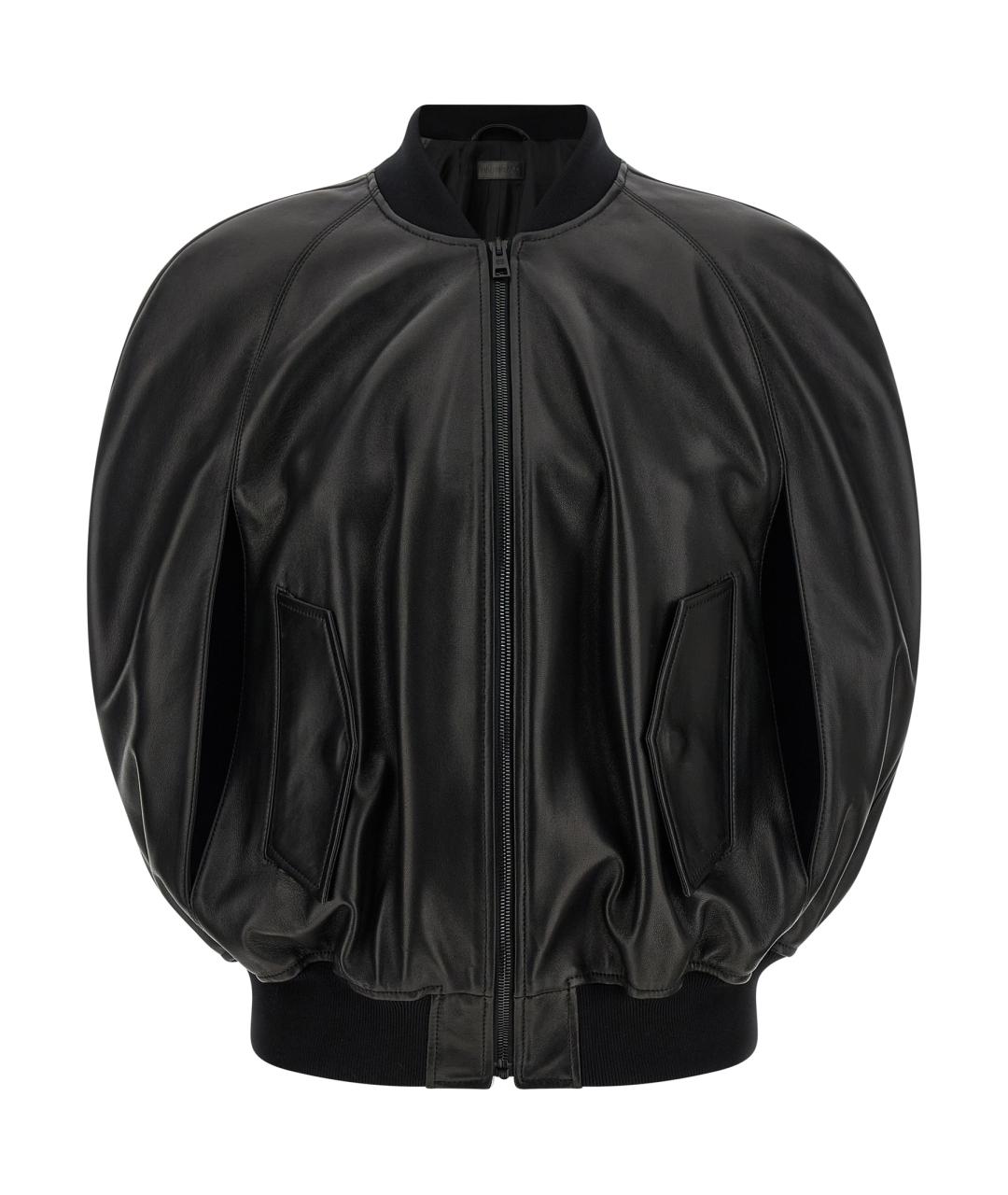 BALENCIAGA Черная кожаная куртка, фото 1