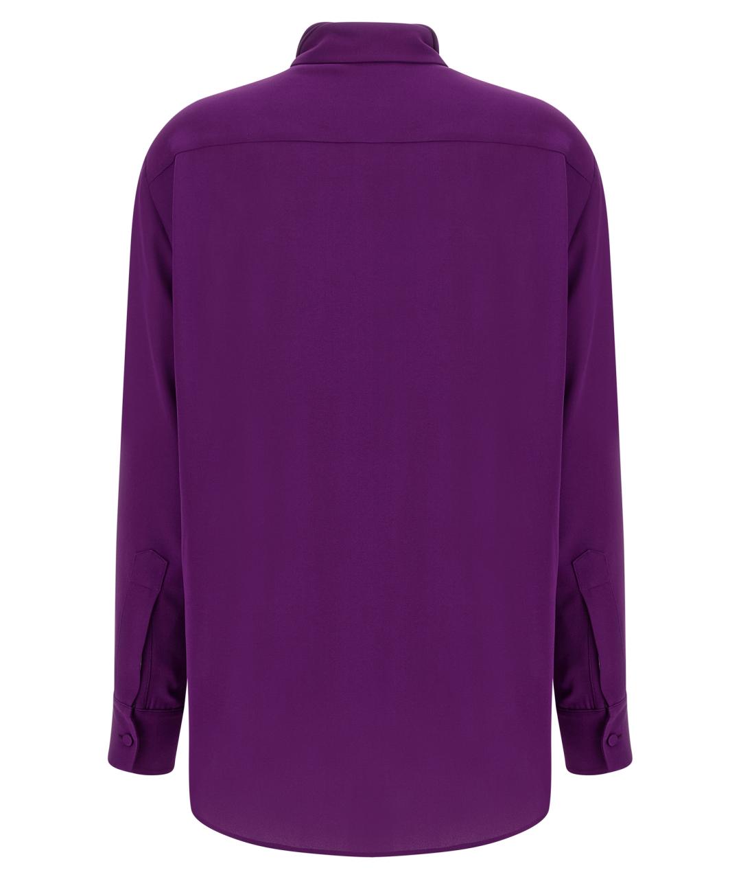 BALENCIAGA Фиолетовая шелковая блузы, фото 2