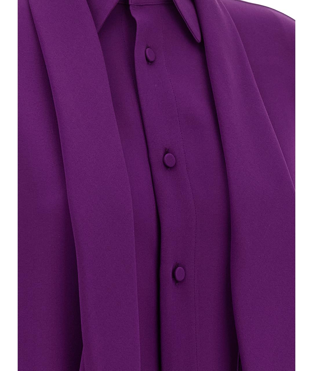 BALENCIAGA Фиолетовая шелковая блузы, фото 5