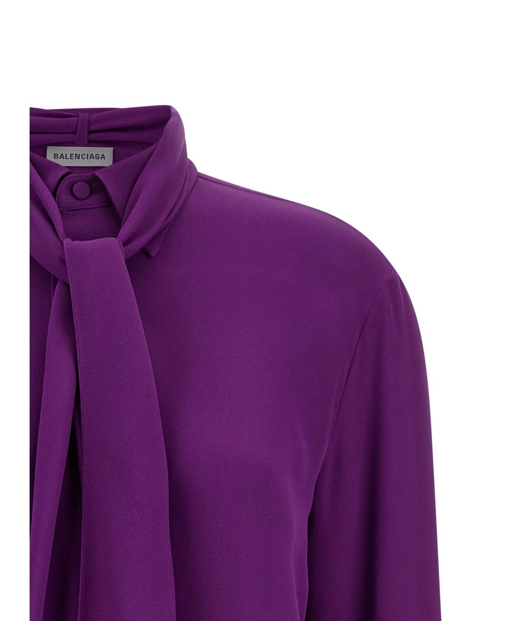 BALENCIAGA Фиолетовая шелковая блузы, фото 3