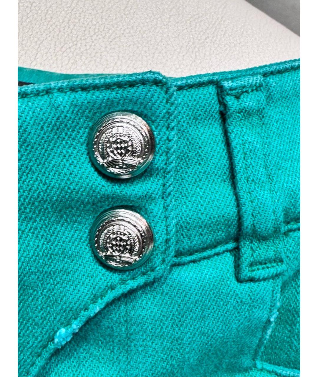 BALMAIN Зеленые хлопко-эластановые джинсы слим, фото 7