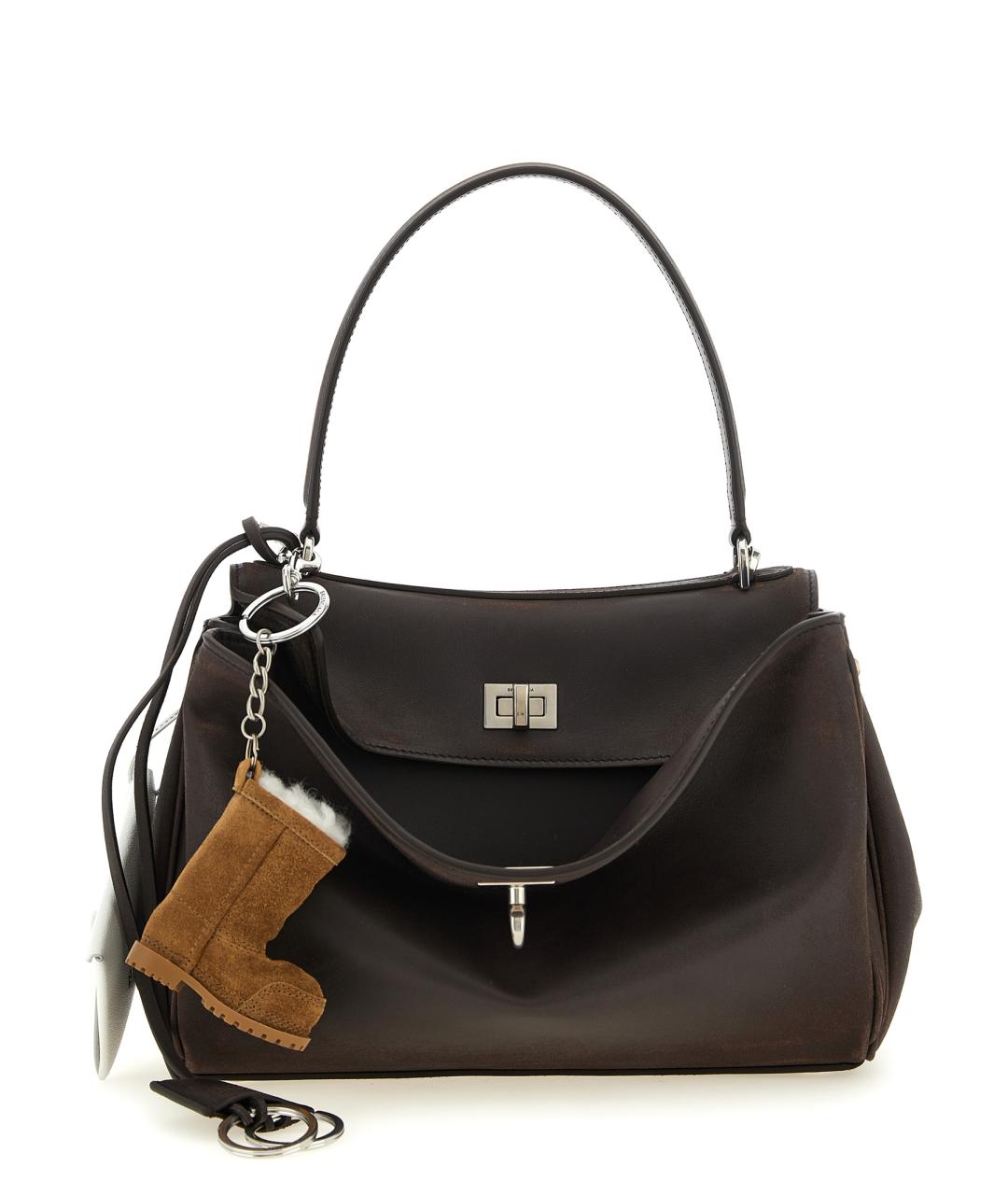 BALENCIAGA Коричневая кожаная сумка тоут, фото 1