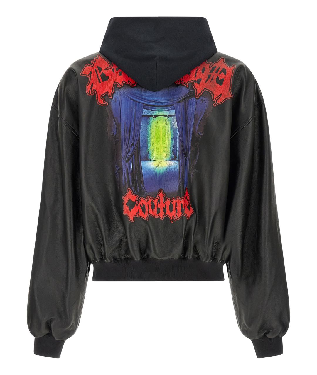 BALENCIAGA Черная кожаная куртка, фото 2