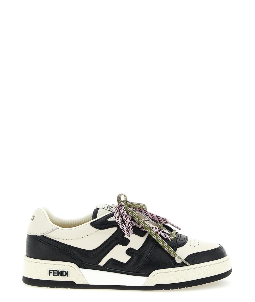 FENDI Белые кожаные кеды, фото 1