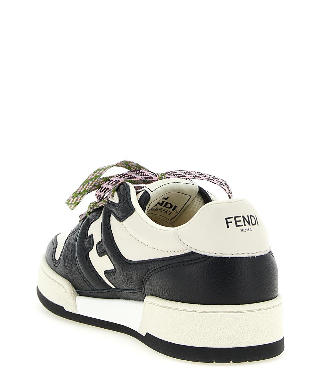 FENDI Белые кожаные кеды, фото 3